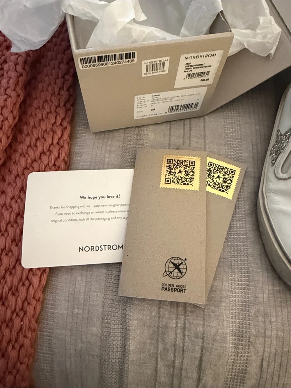 Golden Goose Hanami Slip-On Sneakers White & Silver EU 39